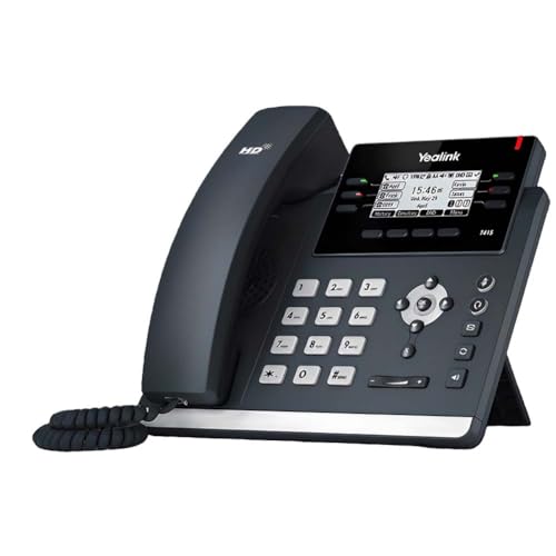 Yealink Telephone VoIP SIP-T41S, 6 comptes SIP, grand écran LCD HD (Reconditionné)
