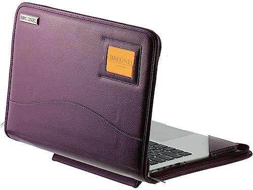 Broonel Housse de Protection en Cuir Robuste Violet - Compatible avec Ordinateur Portable NOTODD 16"