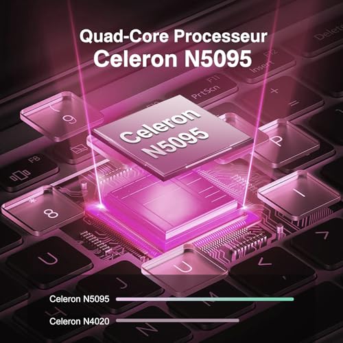 NOTODD 14'' Ultrabook 5G 8+256GB SSD (1TB Extensible) - 4 Cœurs Celeron N5095 2,9 GHz - Écran HD 1920x1200 - Ordinateur 