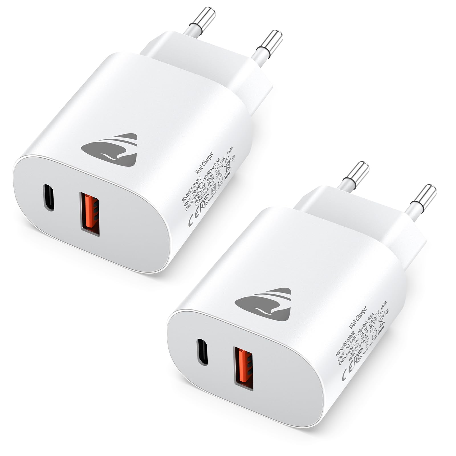 2Pack Chargeur USB C 20W pour iPhone 16 15 14 13 12 11 Pro Max XS XR X 8 7 6 SE iPad Samsung Galaxy Téléphone
Chargeur 