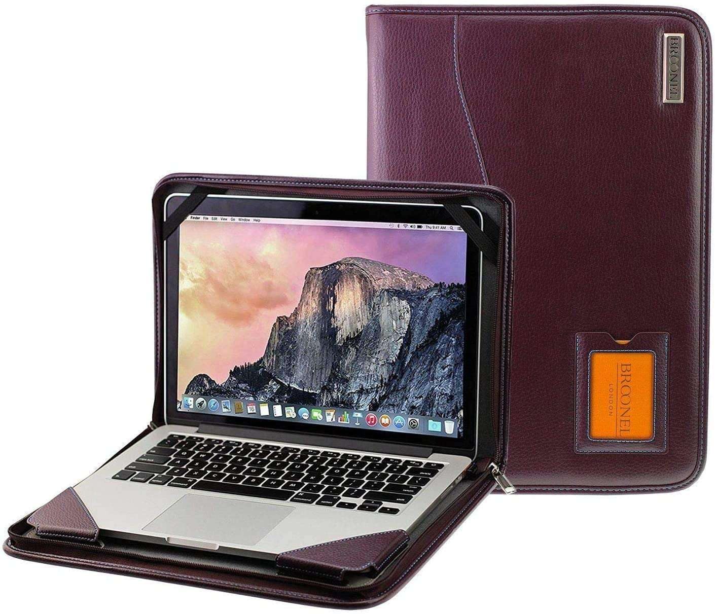 Broonel Housse de Protection en Cuir Robuste Violet - Compatible avec Ordinateur Portable NOTODD 16"
